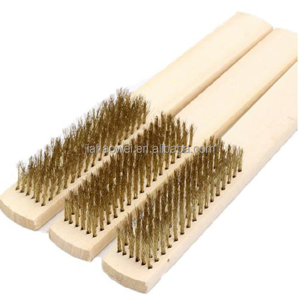 Wood Handle Brass Wire Brush Copper Brush for Industrial Devices